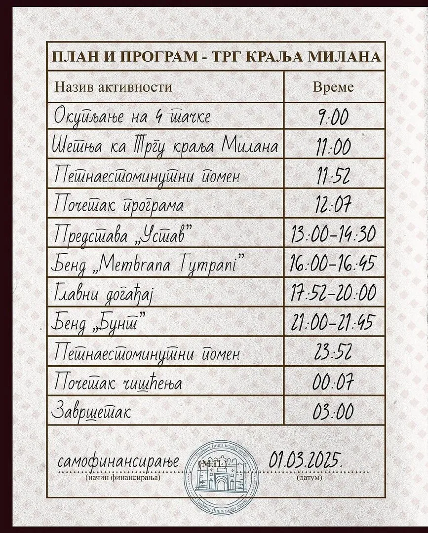 План и програм акције „Студентски едикт”